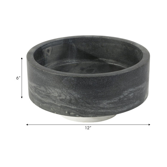 WHITE & BLACK MARBLE BOWL