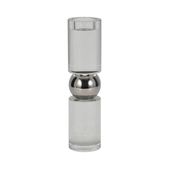 SILVER CRYSTAL CANDLESTICK
