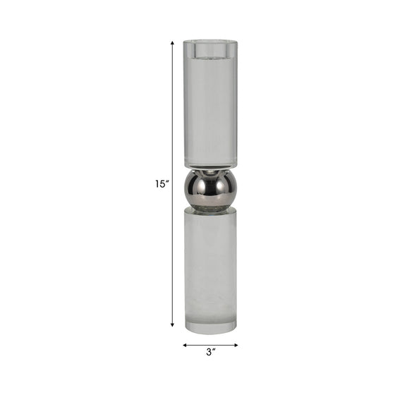 SILVER CRYSTAL CANDLESTICK
