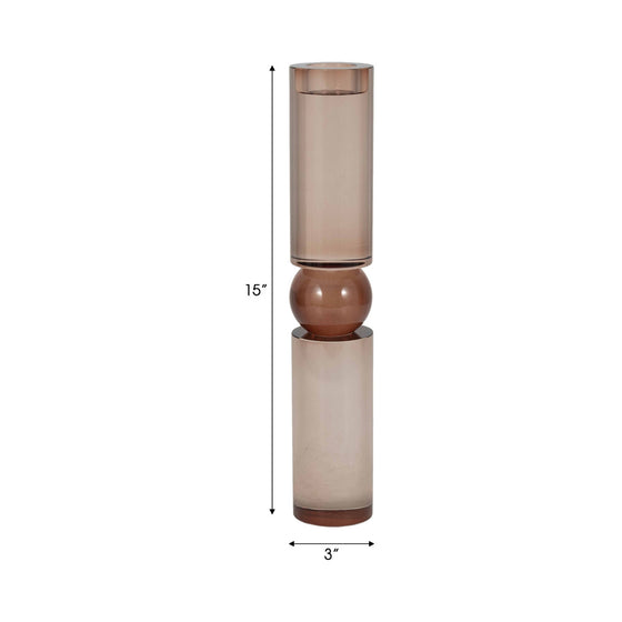 BRONZE CRYSTAL CANDLESTICK